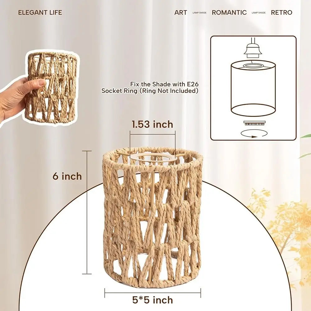 abat jour tressé vintage led naturel beige chambre opalescent artisanal suspension