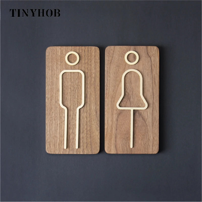 symboles toilettes or minimaliste maison decoration entrée wc handicapé decoration métal rond fixations invisible