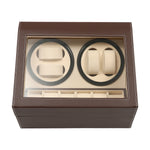 boîte montres rotative moderne compartiments rotatifs compartiments rangement bois noir beige