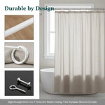 rideaux modernes kit cordon polyester crochets chevilles blanc argenté minimaliste