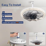 ventilateur led moderne télécommande blanc noir transparent cristal airflow lumiere vitesses