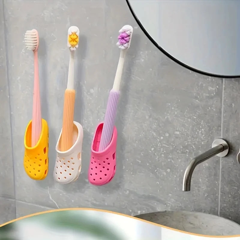 supports brosses dents chaussures forme adhésifs miroir brosses dentifrices salle bain