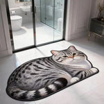 tapis chat imprimé 2d moderne gris noir blanc antidérapant polyester intérieur salon chambre cuisine