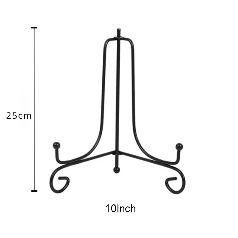 support assiettes noir spirale moderne boutons pieds différentes tailles assiettes compatible présentoir