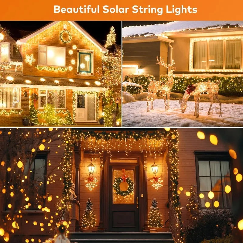 guirlande lumineuse solaire extérieur blanc chaud fil cuivre led jardin terrasse décoration nuit étanche