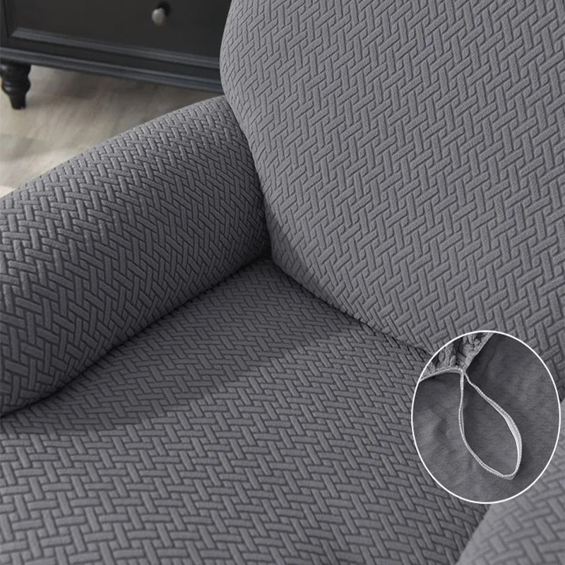 housses fauteuil gris tissu jacquard moderne élastique accueil pièces