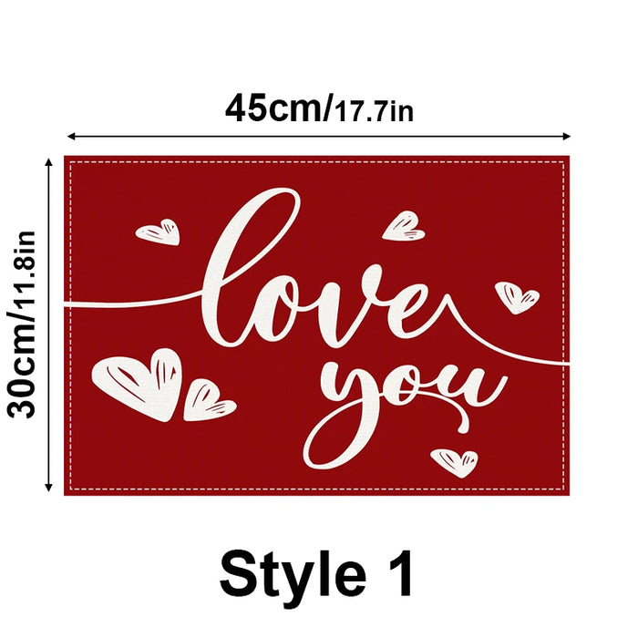 serviettes table rouge coeurs blancs moderne romantique st valentin décoration table mariage