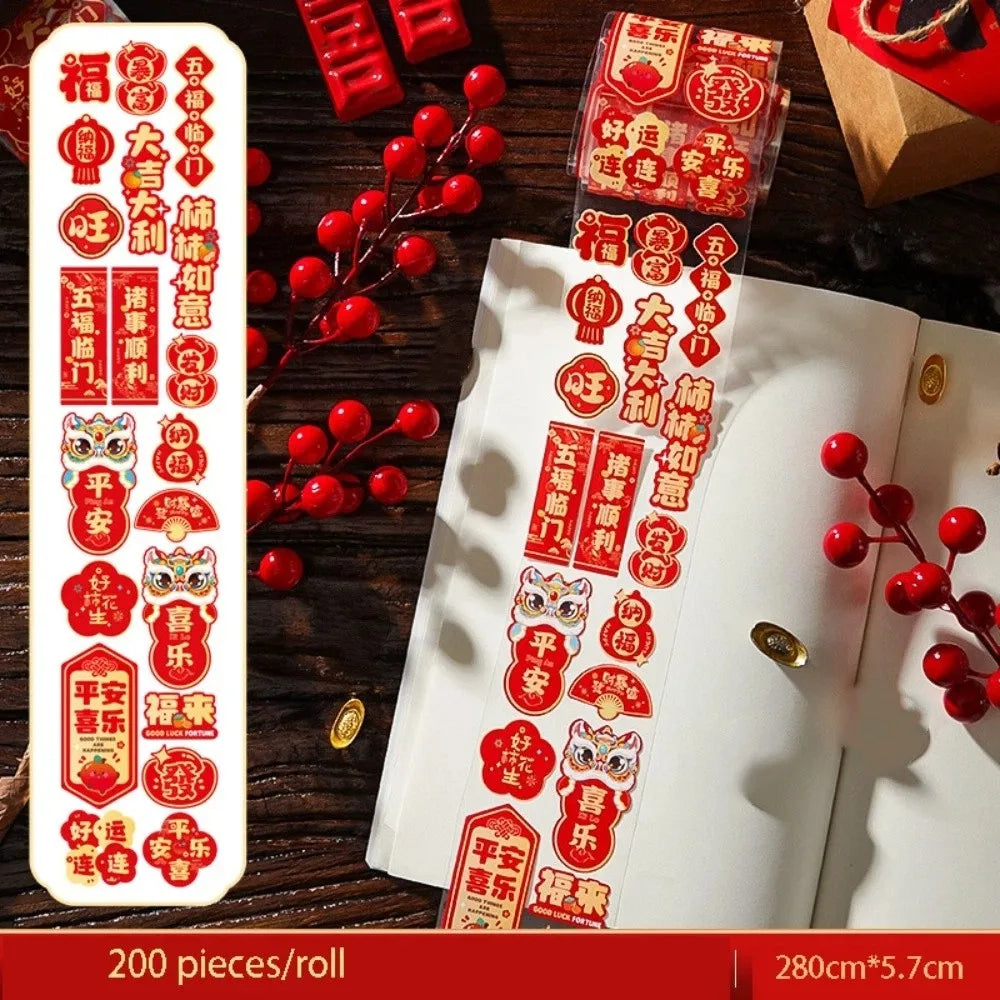 autocollants adhésifs nouveaux an chinois symboles chinois couleurs vives graphique petits festive