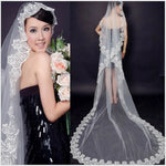voile mariée classique broderie florale blanc translucide bord appliqué polyester monocouche femme adulte echangement