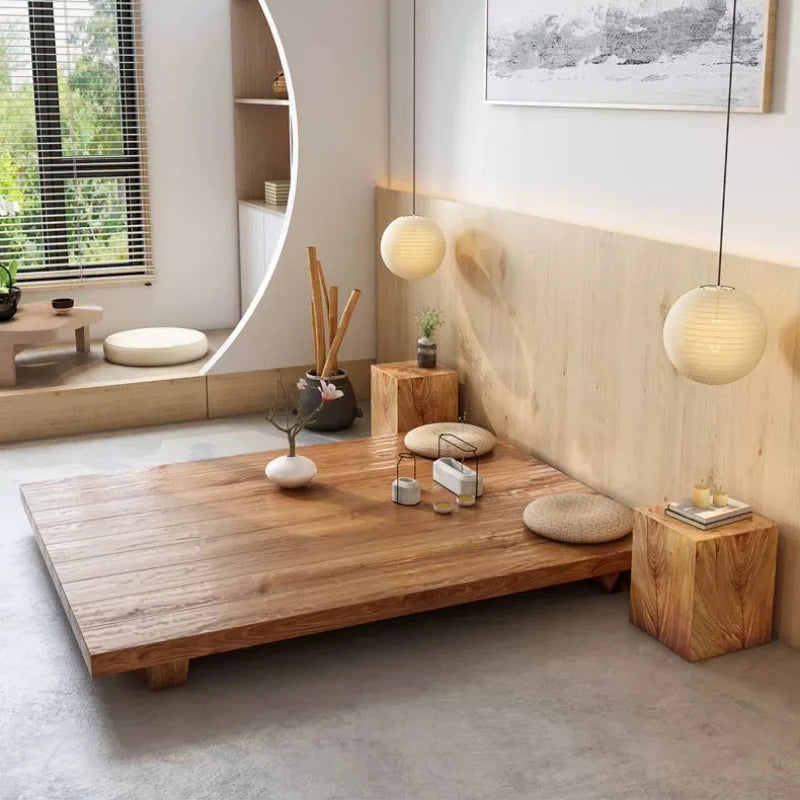 plateau table bois naturel moderne scandinave porte serviette vase