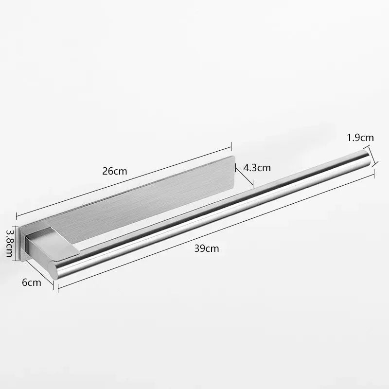 porte serviettes mural noir minimaliste auto adhésif acier inoxydable salle bain cuisine