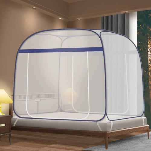 tente moustiquaire pliable pop up fond intégral lit camping voyage chambre intérieur blanc
