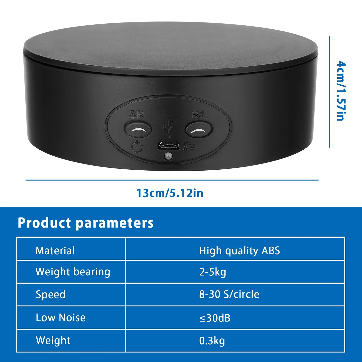 Support rotatif miniature avec contrôle USB pour décoration