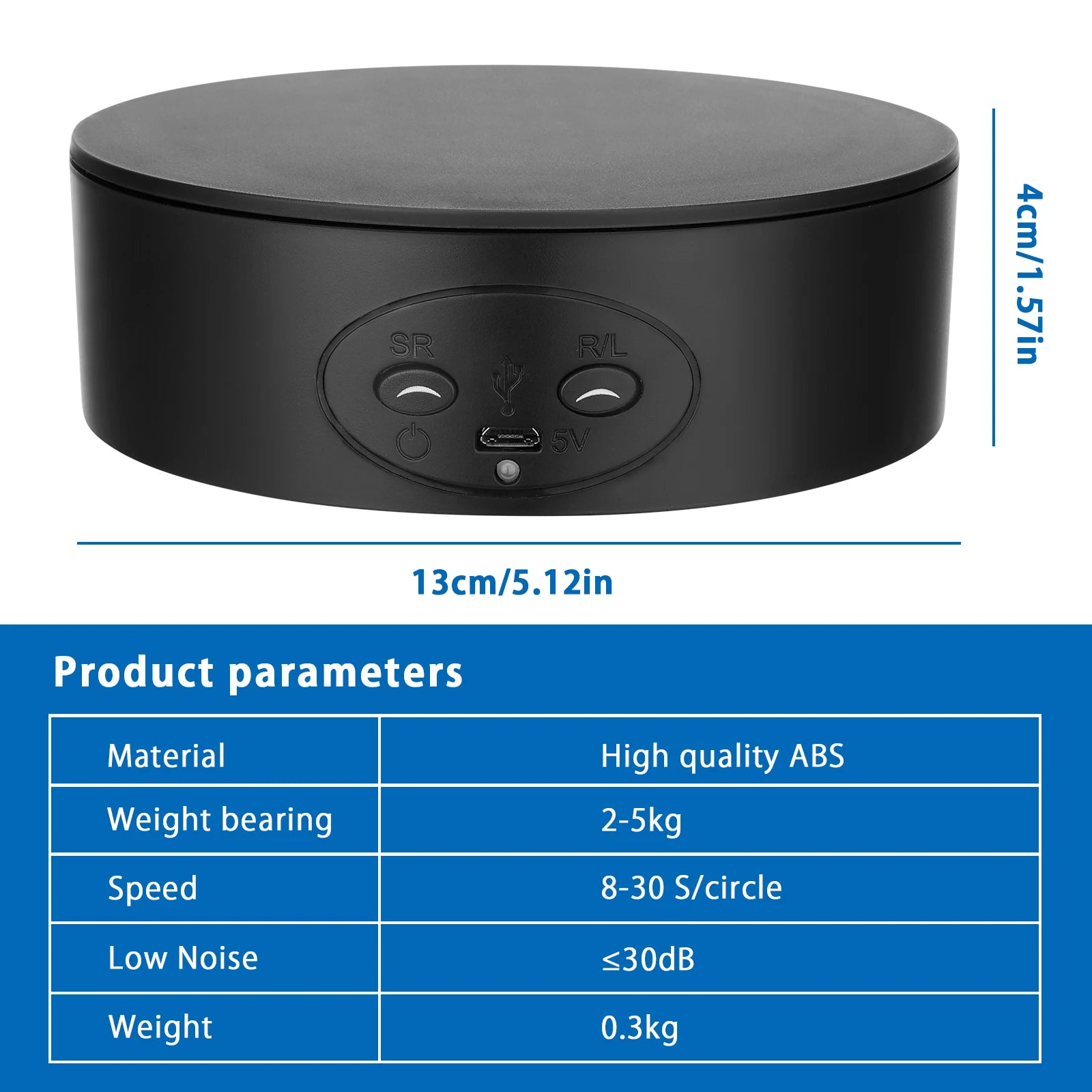 Support rotatif miniature avec contrôle USB pour décoration