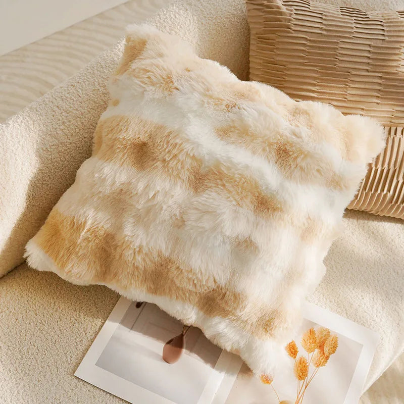 coussins patchwork marron beige motifs géométriques imprimé léopard contemporain polyester coton respectueux environnement non