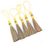 pompons multicolores texturés franges 12cm 5cm longueur traditionnels décoratifs 10pcs