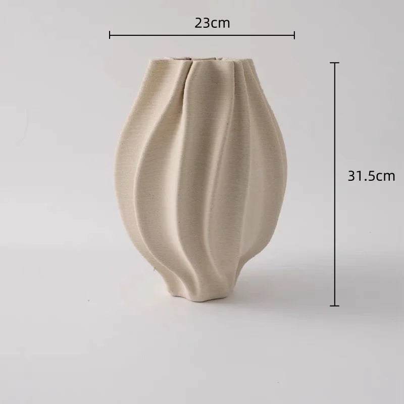 vase céramique moderne blanc texture tissée décoration intérieure plié