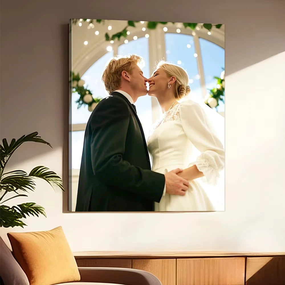 affiches personnalisées mariage blanc texte moderne photo anniversaire decoration salle