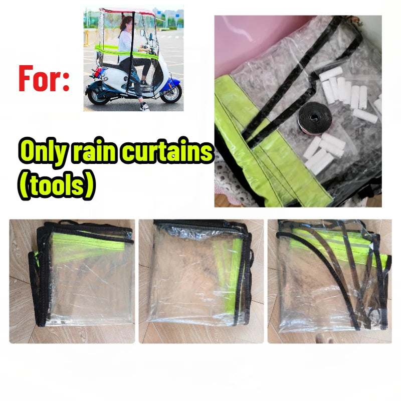 rideau pluie transparent noir rouge vert scooter protection moderne utilitaire tringles cordes