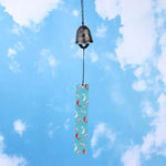 cloches decoratives jaune rose vert vintage rustique feuille metal chaines exterieur balcon jardin