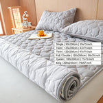 lit queen quilté gris clair moderne confortable 180x200cm lavable machine
