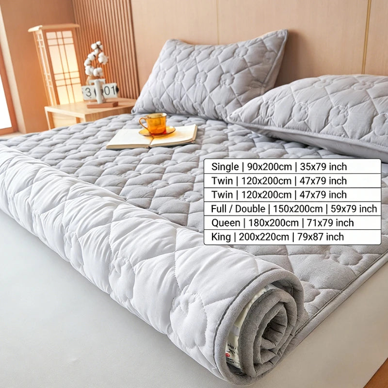 lit queen quilté gris clair moderne confortable 180x200cm lavable machine