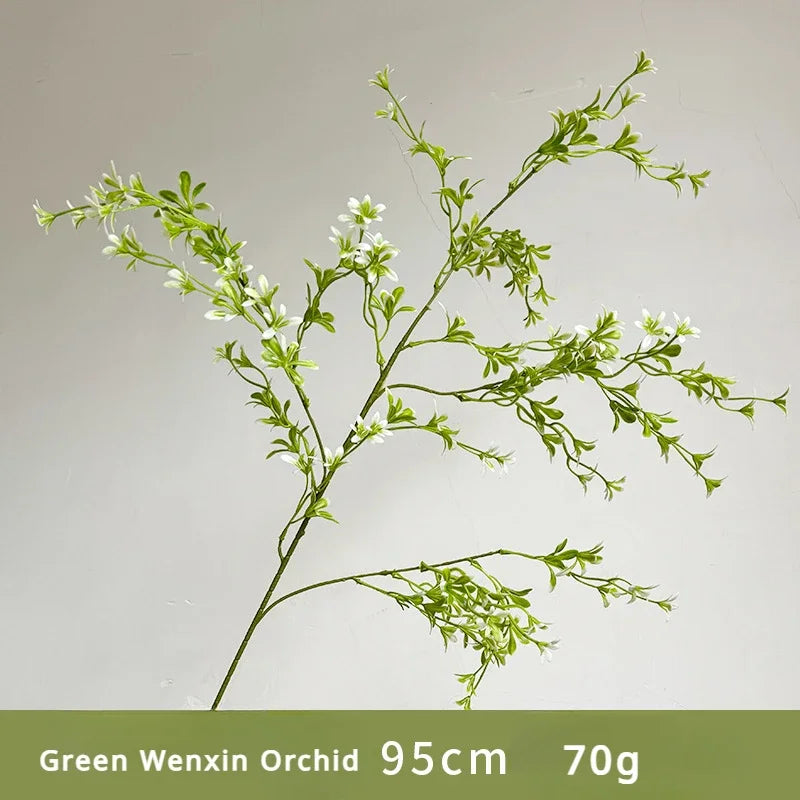décoration maison branche artificielle feuilles vertes transparentes moderne minimaliste anniversaire mariage pendaison crémaillèreintérieur