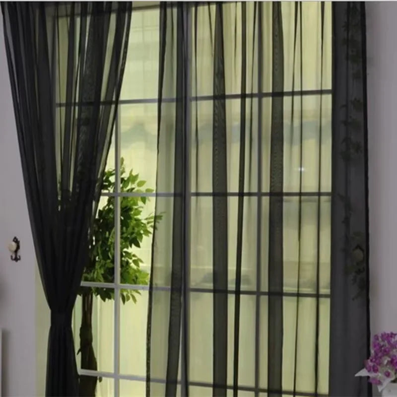 rideaux moderne polyester transparent blanc plissé fenêtre 100x270cm decoration blanc beige
