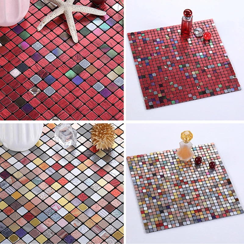 Autocollant mosaïque bleu marine dans une salle de bain élégante