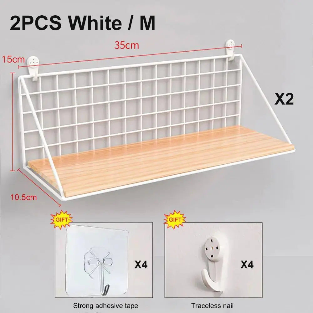 étagère murale industrielle métal bois blanc noir rangement salon chambre decoration moderne finition grille