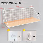 étagère murale industrielle métal bois blanc noir rangement salon chambre decoration moderne finition grille