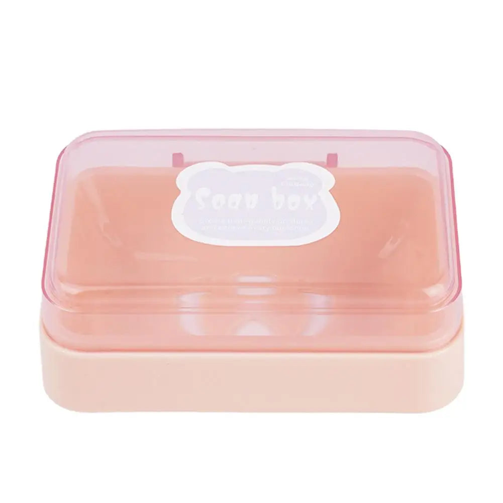 support savon transparent moderne couleurs vert beige rose jaune salle bain egouttoir couvercle rabattable