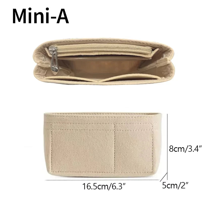 organisateur sac main réutilisable simili cuir bleu clair beige vert marron classique poche intérieure
