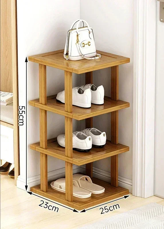 étagère chaussures bois naturel moderne étages rangement porte maison