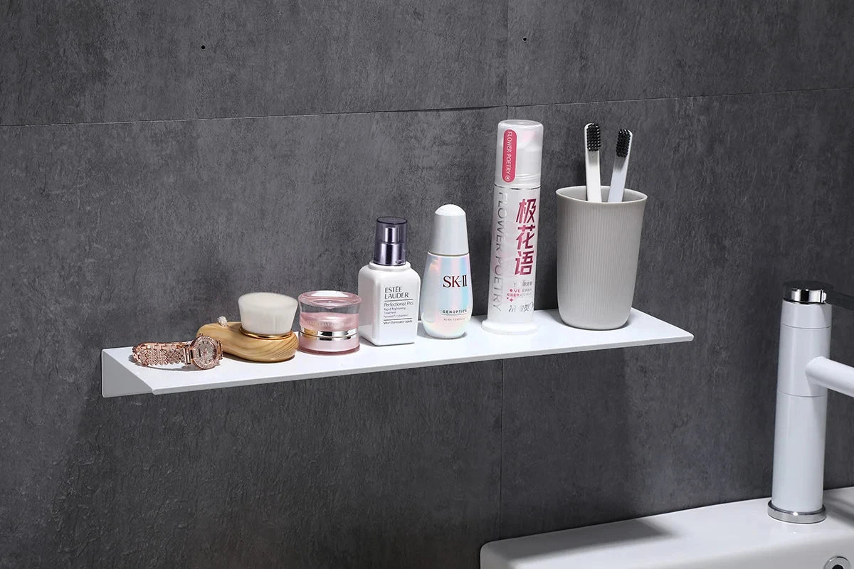 étagère murale aluminium blanc or noir moderne vis boulonnable salle bain douche