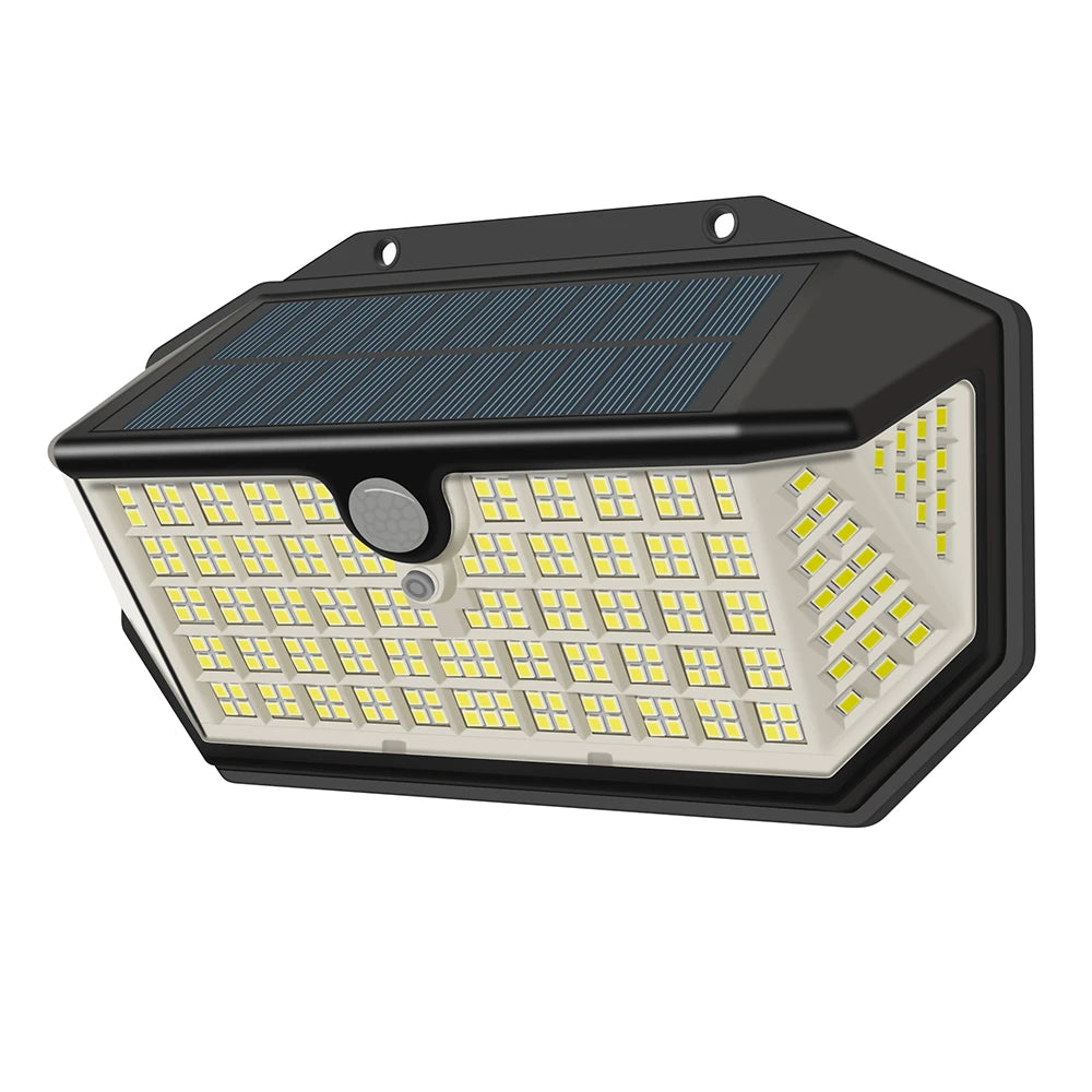 lampe solaire led noir moderne capteur mouvement ip65 étanche 226led