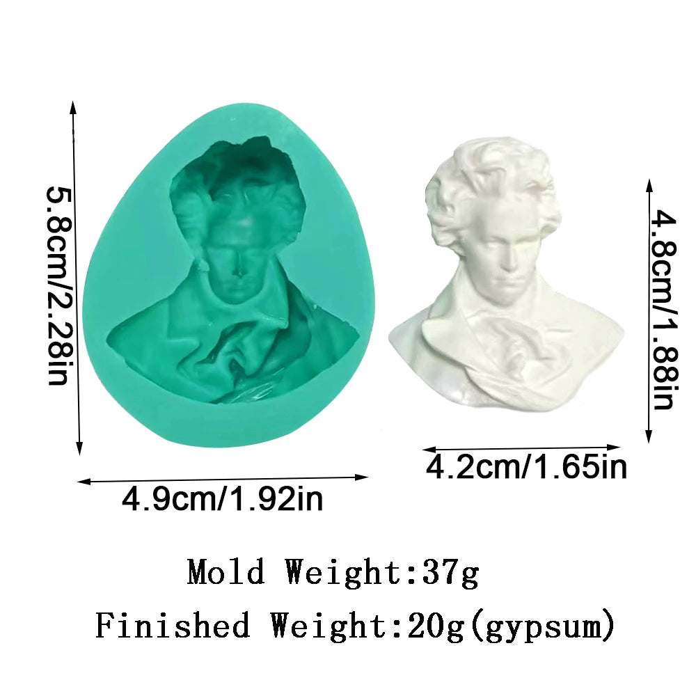 moules silicone bustes sculptés classiques aromathérapie gypse résine époxy decoration gâteau blanc vert