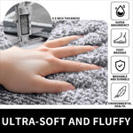 tapis bain doux microfibre gris blanc moderne antidérapant respectueux environnementversible adhésif