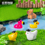 lot mini figurines animaux résine capybara grenouille axolotl flamant rose canard décoration maison jardin