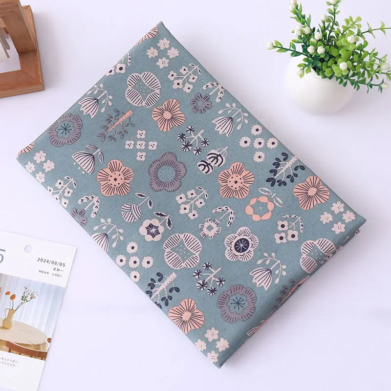 tissu toile imprimé floral violet rose vert orange rouge tissu coton lin résistant bricolage