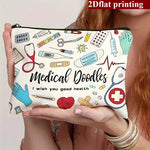 sac rangement toile réutilisable motifs médicaux graphiques multicolore utilisation domestique voyage