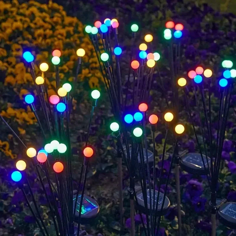 guirlande lumineuse solaire moderne multicolore sphériques clips extérieure jardin led blanc