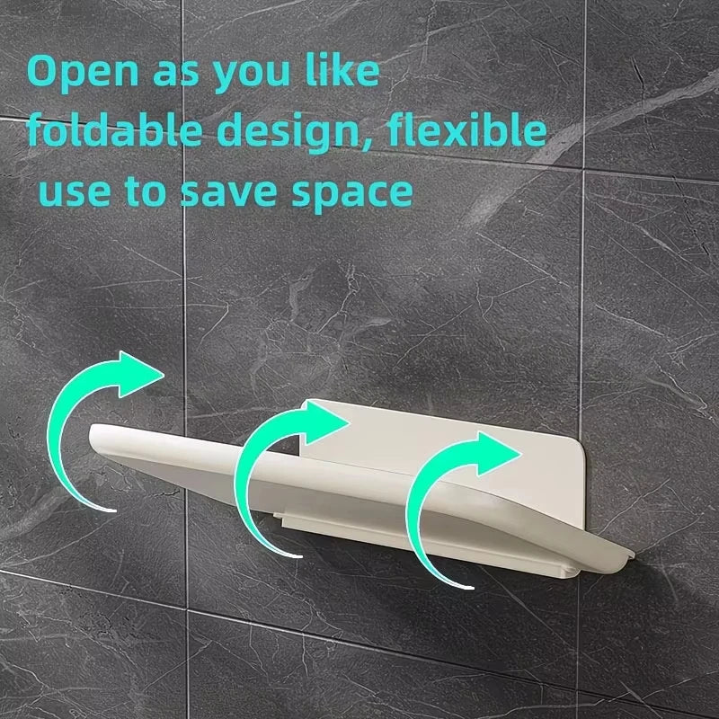 support rangement pliable étagère murale adhésive sans perçage blanc moderne salle bain téléphone boîte