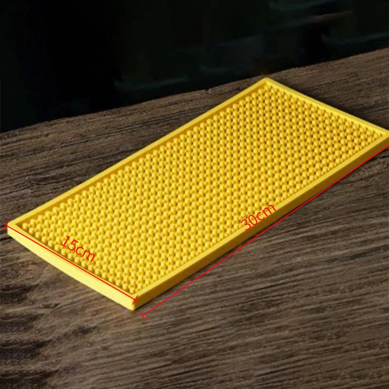 tapis drainage antidérapant pvc noir jaune points alvéoles moderne barista