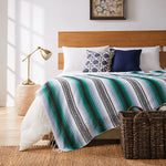 couverture plaid méditerranéen rayé multicolore portable pique nique voyage hospitalière maison avion
