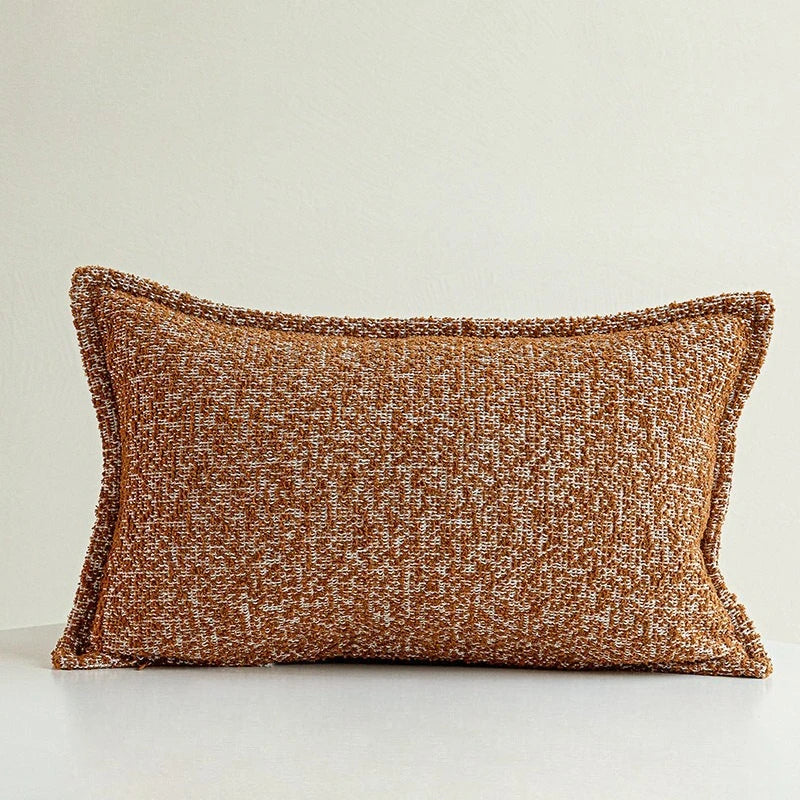 housse coussin rectangle polyester marron motif géométrique blanc contemporain décoration intérieure voiture