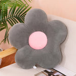 coussin fleur peluche lavable rose gris vert jaune violet moderne chambre lit