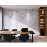 décoration murale moderne pierre lunaire relief cratères gris noir blanc minimaliste 120x60cm