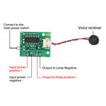 module commande vocale basse tension vert circuit imprimé microphone connecteur led protection inversion polarité