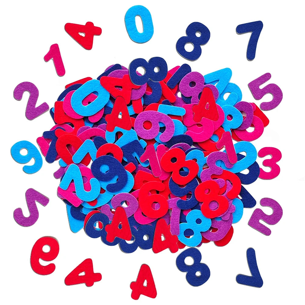 autocollants confettis papillons coeurs chiffres fleurs multiformes deco enfants felt rouge rose violet jaune